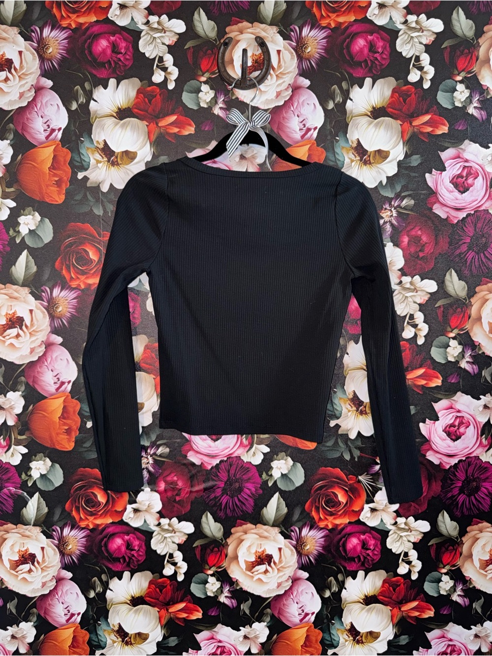 Madewell Black Ribbed Long-Sleeve Scoop Top - Picture 2 of 8